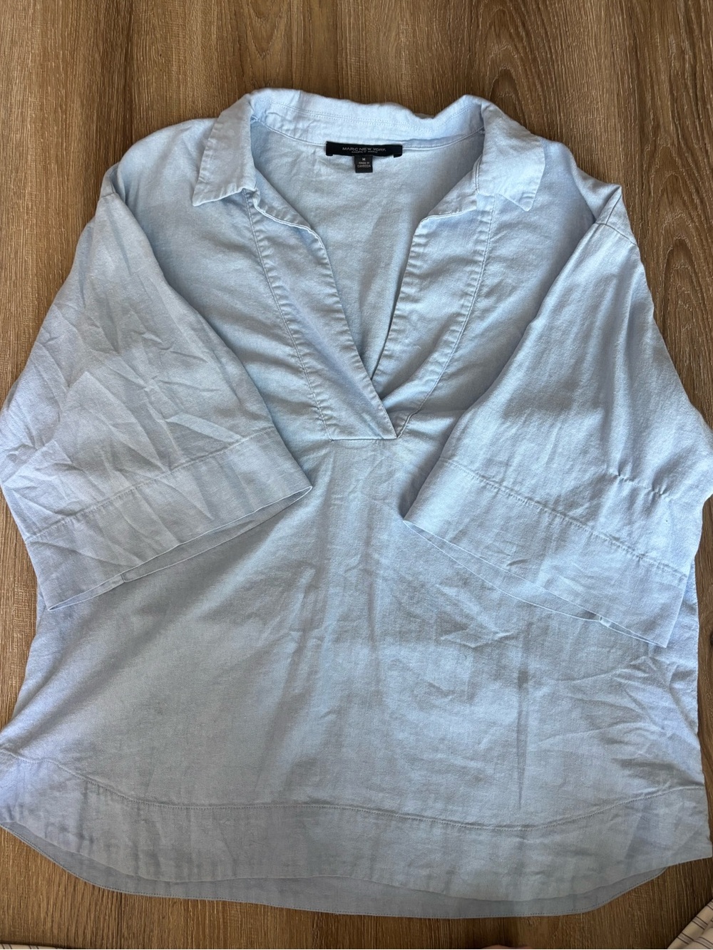 Marc New York Pale Blue V-Neck Relaxed Tunic